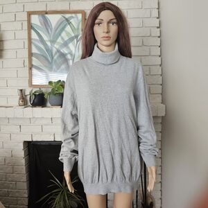 Tommy Hilfiger cashmere sweater dress size XXL gray turtleneck long line